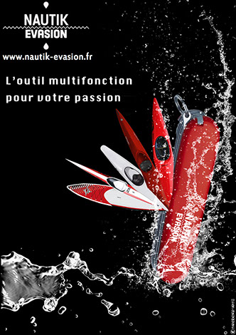 Nautik evasion, advertising, canoë, Kayak, SUP, France, couteau suisse, shop, green touch picture, theodore heitz