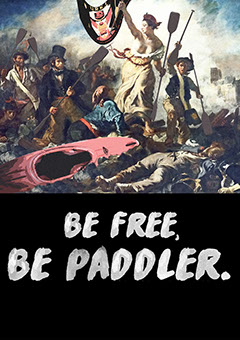 Propaganda, Green Touch Picture, Theodore, Heitz, Kayak, Canoe, Eugene Delacroix, 1830, Be free Be paddler, La liberté guidant le peuple, 