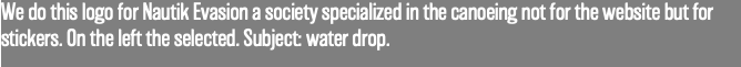 We do this logo for Nautik Evasion a society specialized in the canoeing not for the website but for stickers. On the left the selected. Subject: water drop. 