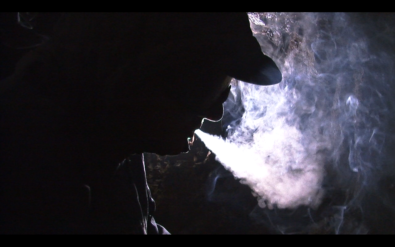Cave, Smoke, Portrait, Back-light, Theodore Heitz, Green Touch Picture